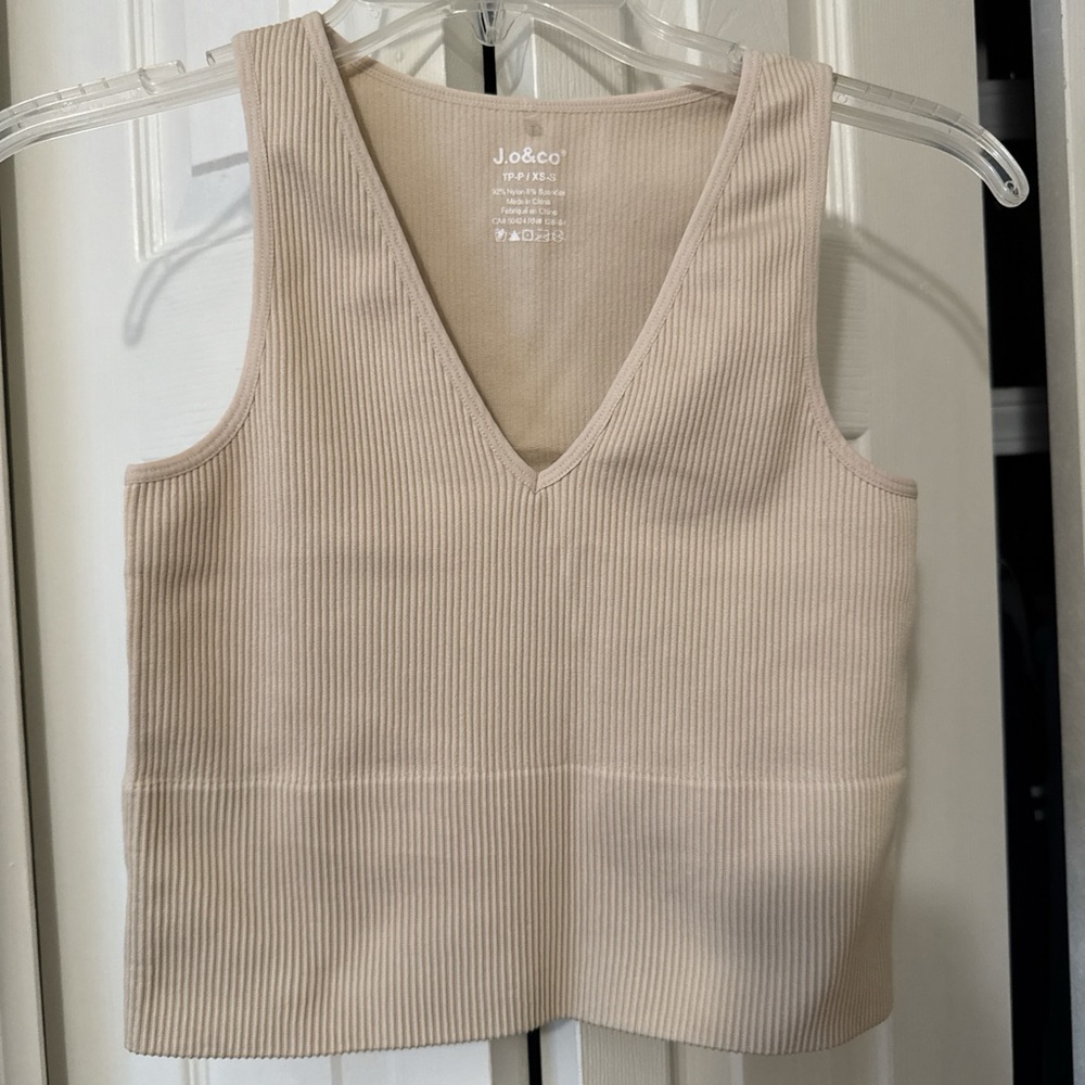 Women's Cream Ribbed Tank Top
